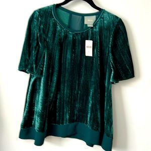 NWT Anthro Maeve velvet swing top